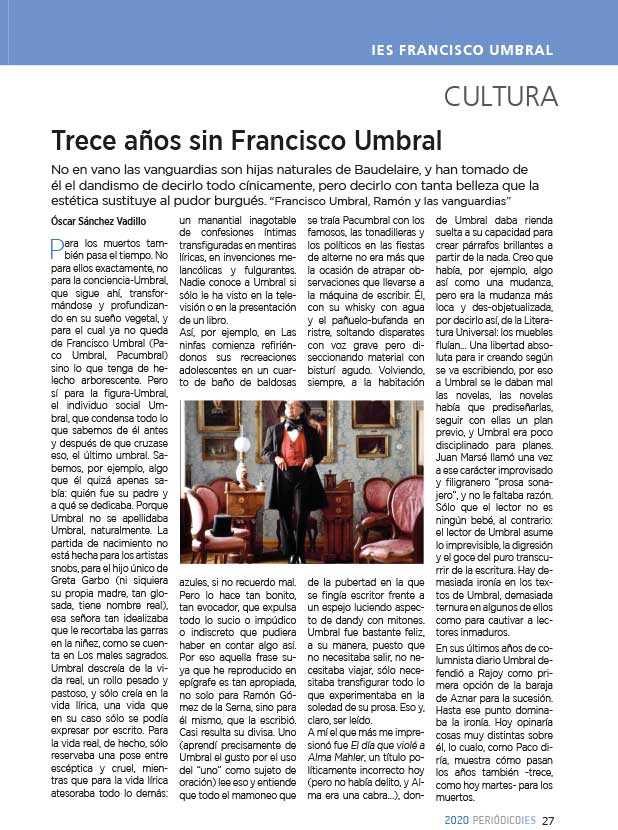 Trece años sin Francisco Umbral